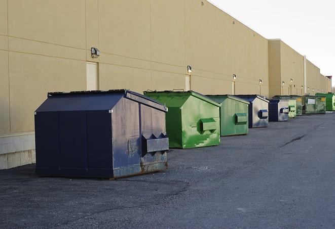 dumpsters lined up waiting to be filled with construction waste in Chepachet